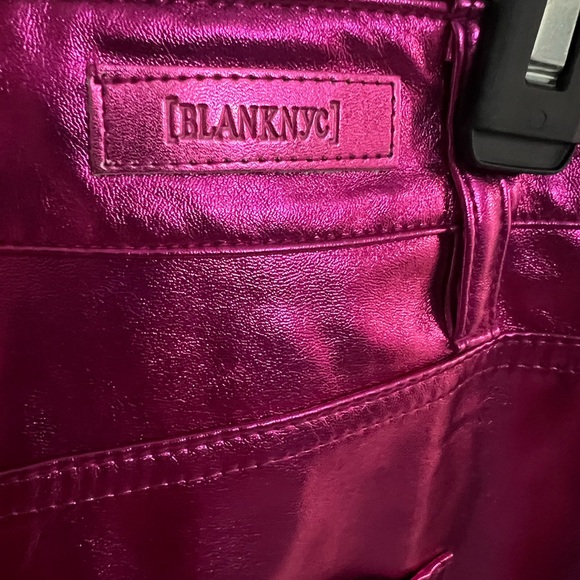 🔵 Metallic Faux Leather Wide Leg Pants BLANK NYC NWT sz 26 - Picture 12 of 14